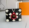 Toppmodedesigners Kvinnor plånböcker Luxurys män Zipper Coin Purse Highs Quality Classic Flower Letter Checked Card Holders Original Box Leather Bags