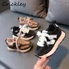 Athletic Outdoor Spring Autumn Childs Kids Sport Shoes Patchwork PU Running For Toddlers Boys Girls Non Slip Hook Loop Children Sneakers 230825