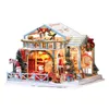 Christmas Decorations DIY Cabin Christmas Snowy Night Handmade Assembly Cabin House Birthday Gift Christmas without Cover English Version 230825