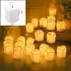 Candles 24Pcs Flickering LED Candle Tealights No Remote Remote Control Flameless With Battery For Wedding Home Christmas Decors 230826