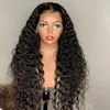 180 densidade 13x6 peruca dianteira do laço transparente peruano onda de água remy peruca de cabelo humano para as mulheres natural preto peruca frontal sem cola