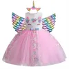 Kız Elbiseleri Kız Kız Bebek Unicorn Tutu Elbise Pastel Gökkuşağı Prenses Kızlar Doğum Günü Partisi Elbise Çocuklar Çocuklar Cadılar Bayramı Unicorn Kostümünü Gerçekleştirme 230825