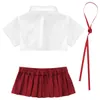 Seksowna piżama kostium cosplay cosplay uczeń mundure damskie damski szkolna dziewczyna bieliznę erotyczne koszule uprawy plisowane spódnice 230825