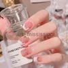 False Nails 24Pcs Full Coverage Wearing False Nails Manicure Finished Wearable Pregnant Women Detachable Designer Nail Stickers Jelly Glue x0826