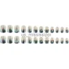 Faux ongles 24pcsbox dégradé argent diamant presse sur faux ongles mignon nail art portable faux ongles conseils avec autocollant de colle portant des outils x0826