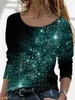 Damen-T-Shirt 2023 Herbst Herumn Neue Frauen Langarm Casual Vielseitiges, vielseitiges Design gedrucktes T-Shirt Round Neck Fashion Top T230826