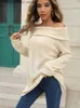 Women's Sweaters Office Ladies Sweater Slash Neck Long Sleeve Pullovers and Sweaters For Women Autumn Winter Knitted Tops T230826