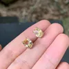 Charm MM Natural Citrine Stud Earrings For Women Real 925 Sterling Silver Vintage Femme Gift Prevent Allergy Fine Jewelry Stone 230825