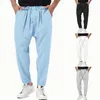 Men's Pants Men Solid Color Casual Elastic Waist Haren Pant Loose Sweatpants Work Korean Slim Fit Trousers Pantalons Homme