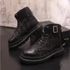 Nowy projekt mężczyzn British Casual Boots Black Brown Retro Cowboy Kids Boots Męskie płaskie buty 1AA42