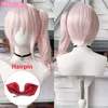 Косплей парики аниме -проект Sekai красочная сцена Akiyama Mizuki Cosplay Wig Wig Long Pink Curly, устойчивый