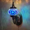 Wall Lamp Vintage Romantic Handmade Tv Balcony Decorative Lighting Cafe Glass Lampshade Led Light