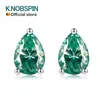 Charme KNOBSPIN 6 * 8mm 1.25ct Verde Pêra Forma Corte Brincos para Mulheres Festa de Aniversário Presente Jóias com GRA 925 Sliver Brinco 230825