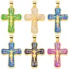 Charms Juya Handmade 18K Real Gold Plated Opal Shell Christian Cross Charms For DIY Religious Christmas Gift Jewelry Making Supplies 230826