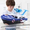 Aircraft Modle Kids Toys Simulation Track Inertia Boat Diecasts Toy Vehicles Music Story Light Ship Model Car Parking Boys 230825