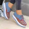 Plattform Autumn Sneakers 2022 Dress Floral Printed Women Thick Bottom Casual Ladies Shoes Zapatillas Mujer Plus Size 43 T230826 826
