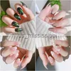 False Nails 24PcsBox Long Coffin Ballet Press On Fake Nails Full Cover Decoration Flame Artificial Manicure Nail Tips With Sticker x0826