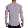 Nouveau T-shirt de sport à manches longues pour hommes absorbant l'humidité et évacuant la transpiration, couleur unie, extensible, fitness en plein air, col rond, costume de yoga à séchage rapide