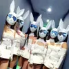 Party Masks Rabbit Led Mask BARD BAR MASQUERADE Bunny Girl Ear Halloween Anime Kids Face Cosplay 230826