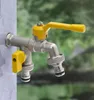 Bathroom Sink Faucets Outdoor Double Outlet Faucet Garden Splitter Coupling Adapter Valve Hose Irrigation Water Tap