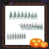 Faux ongles Halloween autocollants à ongles longs Stiletto faux ongles presse sur les kits d'ongles acryliques dégradé faux ongles avec des dessins pointes d'ongles d'amande x0826