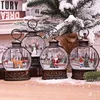 Décorations de Noël 24 lanternes de boule à neige de Noël éclairées à piles Veilleuse LED avec crochet Ornements d'arbre de Noël Idées cadeaux 1pc 230825