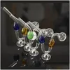 Rökande rör Colorf Serpentine Oil Burner Pipe Portable Glass Water Bowl Thick Pyrex Downstem Rig Round Of Small P Tabaccoshop Drop Dh78f