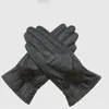 Gants sans doigts en cuir véritable gant femmes chaud mode hiver dames chauffe-main avec boule de fourrure de vison naturel doigt de luxe 230825