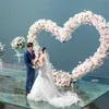 Decorative Flowers Wreaths Customize White Rose Hydrangea Artificial Floral Wedding Backdrop Arch Flower Row Curtain Decor Party Window Display 230825