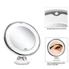 Kompakta speglar flexibel makeup spegel 10x förstoringsspeglar 14 LED -upplyst pekskärm Vanity Mirror Portable toalettbord Kosmetiska speglar 230826