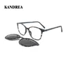 Montature per occhiali da sole moda KANDREA Clip vintage su occhiali da sole Uomo Donna Occhiali da vista Ottica Designer di marca Montatura Occhiali da vista Multifunzione C6831 230825