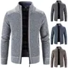 Pulls pour hommes Cardigan Veste Automne / Hiver Pull Polaire Épais Chaud Tricot Tendance Patchwork Zipper Manteau Casual Menswear Male Sweatercoat