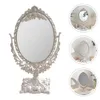 Kompakta speglar dubbelsidig prinsessa spegel tjej fåfänga skrivbord retro stil makeup hem lättnad prydnad 230826