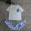T-shirt et pantalon de teinture pour femmes imprimé pour femmes