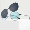 Fashion Sunglasses Frames Alloy Men Business Myopia Glasses Frames Integrated Magnetic Clips TAC Polarized Sunglasses Metal Prescription F9331 230825