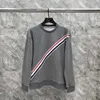 Men's Hoodies Sweatshirts Trendy Tb Autumn and Winter Terry Diagonal Woven Round Neck Sweater for Men and Women's Trendy Casual and Handsome Style