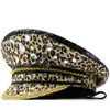 Bérets de haute qualité à la main chapeau de luxe léopard capitaine sergent femmes pour festival fête d'anniversaire casquette militaire filles dame 230825