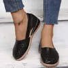 Abito per le cunei cavi olette vintage casual women estate phesplers pellicola per donna più dimensioni 43 piatti leggeri slip-on t230826