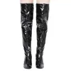 Boots Sexy Silver Mirror Thigh High Boots Women T Show Pointy Toe Club Party Shoes Thin High Heels Over The Knee Long Boots For Women 230825