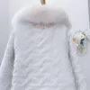 Women's Fur 2023 Autumn Winter Fashion Small Fragrance Thickened Artificial Splice Sequin Beaded Mid Length Imitation Coat