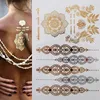 Tatuagens temporárias 12 folhas metálicas ouro boho à prova d'água flash falso tatuagem adesivos designs para mulheres meninas 230825