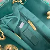Designer mochila mulheres sacolas mini balde saco de lã tecido verde bolsa de ombro luxo qualidade saco composto 2 pc crochê crossbody bolsa cinta logotipo carteira 22 cm