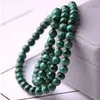 Bracelet authentique Malachite pierre naturelle Bracelets 6mm perles rondes Bracelets pour femme hommes 3 couches main poignet Bracelet bijoux