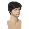 Synthetic Wigs Short Wigs for Men Synthetic Hair Black Wig with Bang Halloween Costume for Man Wig Cosplay Carnival Party x0826