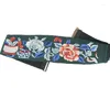 Ceintures femmes broderie florale large ceinture élastique ceinture Cummerbund élégant rétro avec boucle en métal noir vert rouge