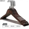 Grucce 10 Pz/set Per Adulti Extra-Larga In Legno Massello E Gancio In Metallo In Legno Con Tacche Antiscivolo Per I Vestiti W2760