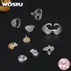 Charm WOSTU 925 Sterling Silver Skeleton Pumpkin Luminous Stud Earrings Original Special Design Ear Studs Women men Punk Jewelry Gift 230825