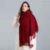 Scarves Winter Scarf For Women Shawls And Wraps Fashion Solid Warmer Thick Cashmere Pashmina Lady Neck Head Stoles Bandana 230825