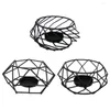 Castiçais de ferro geométrico votivo suporte de luz de chá castiçal desktop sala de estar