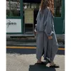 Women's Wool Blends Korea Autumn And Winter Woolen Overcoat Women X-Long Loose Lacing Belt Black Gray Double Sided 100% Wool Coat Jacket 230825